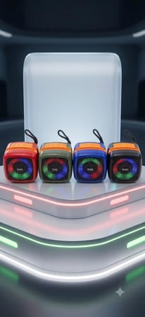 Bluetooth Hoparlör, RGB LED Işıklı, Telefon Standlı, USB Flash Bellek ve AUX Destekli, Taşınabilir Speaker A Kalite 4 Ayrı Renk seçenekli Şarjlı Bluetooth Speaker (SİYAH)