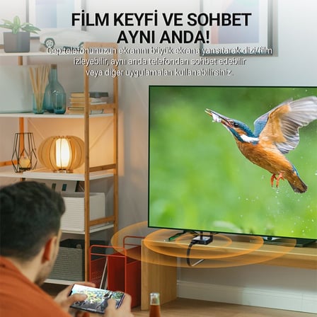 4K HDMI VGA 2.4 / 5Ghz Wireless Kablosuz Görüntü Aktarım Cihazı