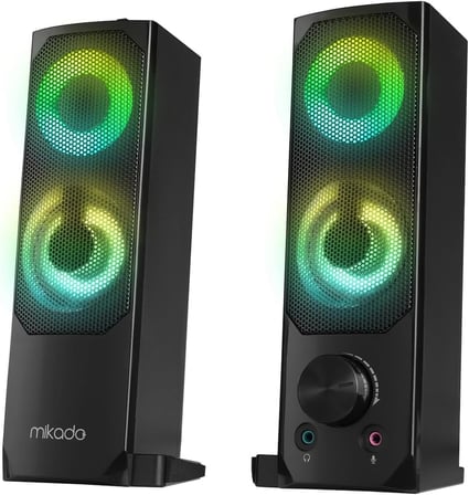 MD-S102 2.0 3Wx2CH RGB Ledli Siyah USB Soundbar Hoparlör