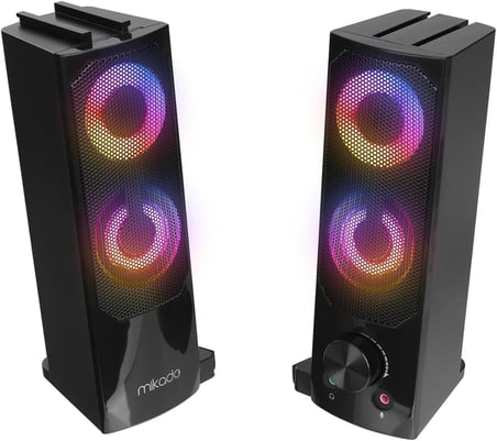MD-S102 2.0 3Wx2CH RGB Ledli Siyah USB Soundbar Hoparlör