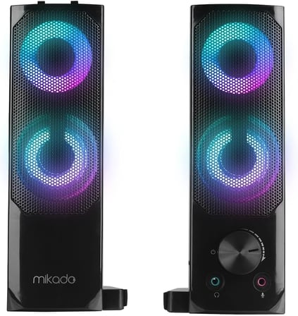 MD-S102 2.0 3Wx2CH RGB Ledli Siyah USB Soundbar Hoparlör