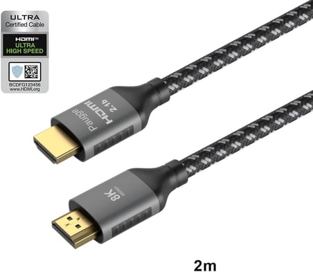 Ultra Sertifikalı HDMI® 2.1b Kablo - (2.1b/2.1/2.0b/2.0/1.4) 10K, 8K 60Hz, 4K 240Hz 165Hz 144Hz 120Hz 60Hz, eARC, HDCP2.3, HDR, D-HDR, Dolby Vision, Dolby Atmos (2m)