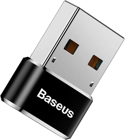 Bilgisayar/Telefon Mini Hub Adaptörü, Siyah, 3A, Giriş: USB Type A 2.0, Çıkış: USB Type C,Seyahat Boy, Hafif