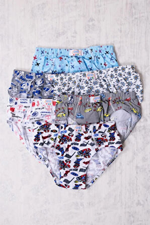 6'lı Erkek Çocuk Karışık Desenli Slip Külot