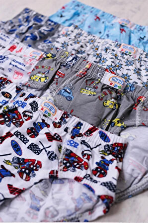 6'lı Erkek Çocuk Karışık Desenli Slip Külot