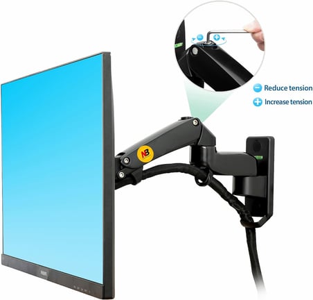 North Bayou NB F150 Ergoflex 17-35" Duvara Montaj Monitör Tutucu Kol Amortisörlü Monitör Standı
