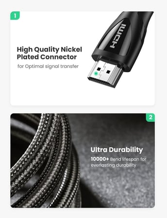 8K Ultra HD HDMI 2.1 Görüntü Aktarma Kablosu 1 Metre