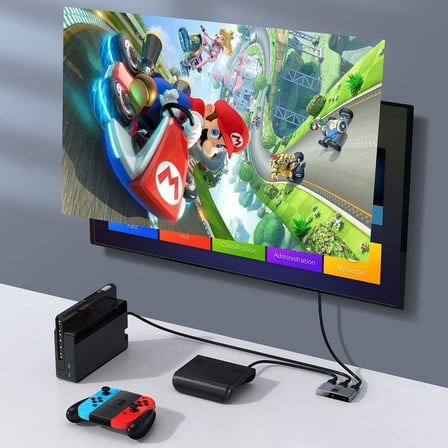 Matrix 2 in 1 Çok Fonksiyonlu Bilgisayar/Telefon HDMI Hub Adaptörü, Koyu Gri, HDMI Giriş Çıkış 4K & ARC, 4K 60 Hz Destekli, Seyahat Boy