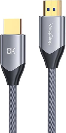8K 60Hz 4K 120Hz 48 Gbps HDR ARC HDCP Örgülü HDMI 2.1 Kablo 1.5 Metre