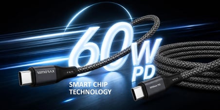 Type C-C, 2Metre ÖRGÜLÜ 60Watt PD Hızlı Şarj Kablosu, Wahoo (1Ad x 2Metre Füme)