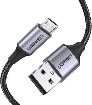 Örgülü Micro-USB & USB-A Data ve Şarj Kablosu 60146 - 1 Metre Siyah