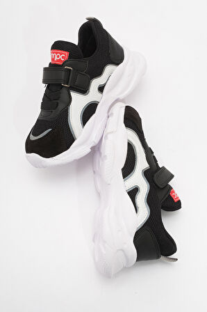 mnpc Erkek Çocuk Siyah Hakiki Deri Günlük Spor Ayakkabı