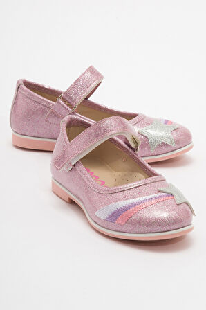 mnpc Kız Çocuk Pudra Yıldızlı Günlük Babet