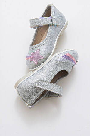 mnpc Kız Çocuk Gümüş Yıldızlı Günlük Babet