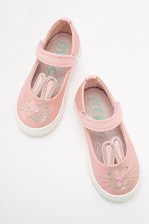 mnpc Kız Çocuk Pudra Tavşanlı Günlük Babet