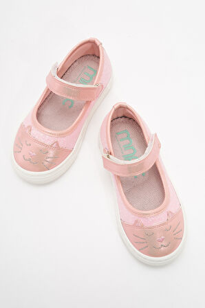 mnpc Kız Çocuk Pudra Kedili Günlük Babet