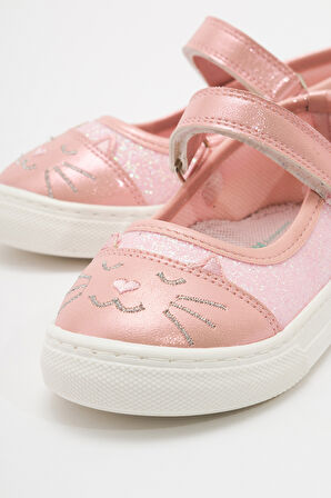 mnpc Kız Çocuk Pudra Kedili Günlük Babet