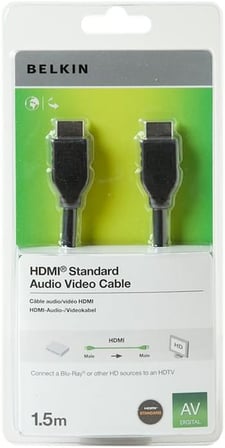 Hızlı HDMI 1.4 Kablosu, 1.5m (4k, Ultra HD, 3D), F3Y017bt1, 5MBLK