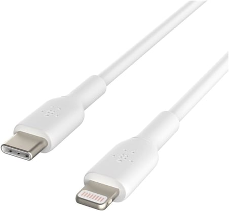 USB-C - Lightning Kablosu (Hızlı Şarj Kablosu) Hızlı Şarj MFi Sertifikalı USB-C Kablosu (Beyaz, 1 m)
