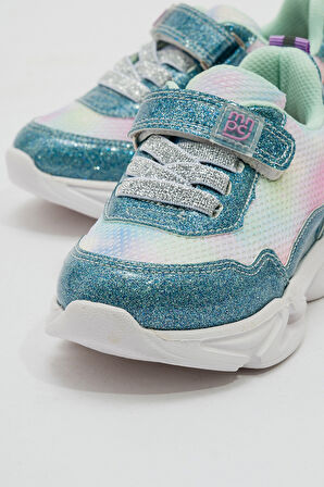 mnpc Kız Çocuk Mavi Işıklı Spor Ayakkabı