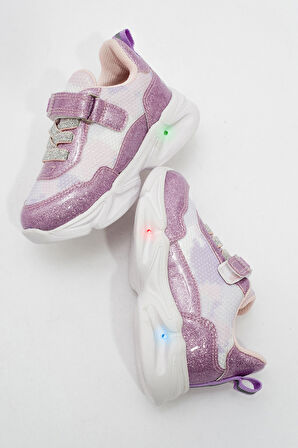 mnpc Kız Çocuk Lila Işıklı Spor Ayakkabı
