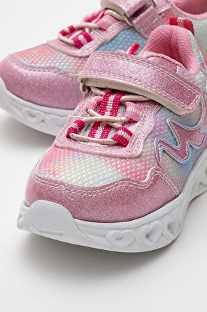 mnpc Kız Çocuk Pudra Işıklı Spor Ayakkabı