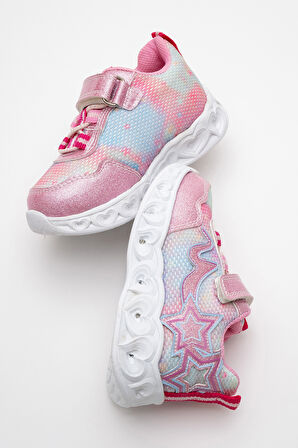 mnpc Kız Çocuk Pudra Işıklı Spor Ayakkabı