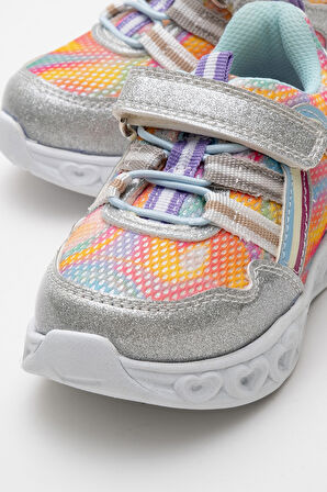 mnpc Kız Çocuk Gümüş Işıklı Spor Ayakkabı