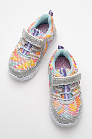 mnpc Kız Çocuk Gümüş Işıklı Spor Ayakkabı