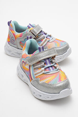 mnpc Kız Çocuk Gümüş Işıklı Spor Ayakkabı