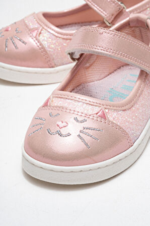 mnpc Kız Çocuk Pudra Kedili Günlük Babet