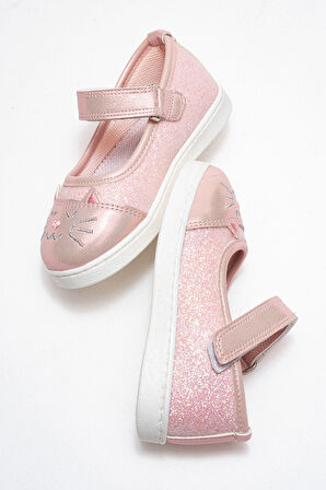 mnpc Kız Çocuk Pudra Kedili Günlük Babet