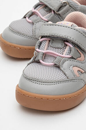 mnpc Unisex Çocuk Gri-Pudra Hakiki Deri Günlük Ayakkabı