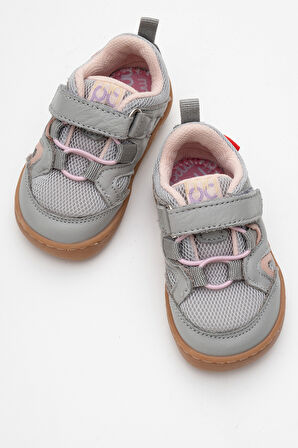 mnpc Unisex Çocuk Gri-Pudra Hakiki Deri Günlük Ayakkabı