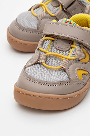 mnpc Unisex Çocuk Gri-Sarı Hakiki Deri Günlük Ayakkabı