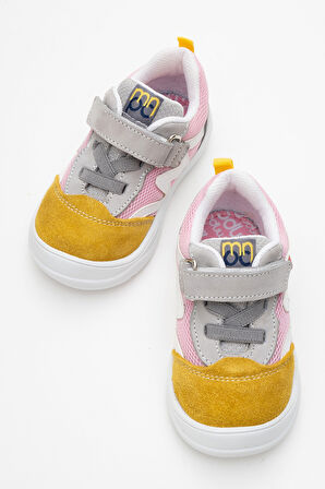 mnpc Unisex Çocuk Gri-Sarı Günlük Spor Ayakkabı