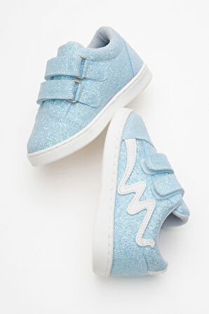 mnpc Kız Çocuk Mavi Simli Sneaker Ayakkabı