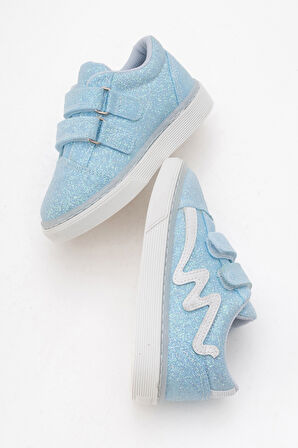 mnpc Kız Çocuk Mavi Simli Sneaker Ayakkabı