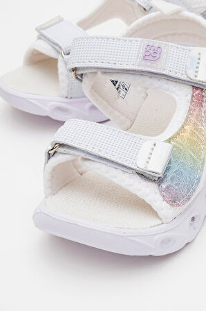 mnpc Kız Çocuk Beyaz Işıklı Anatomik Hafif Günlük Sandalet