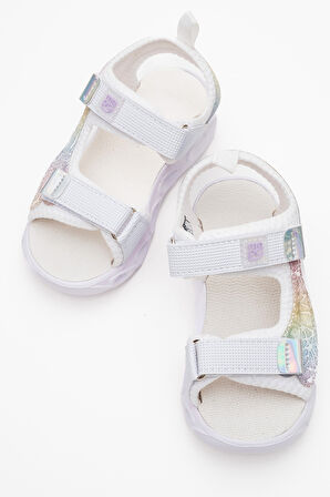 mnpc Kız Çocuk Beyaz Işıklı Anatomik Hafif Günlük Sandalet