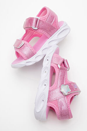 mnpc Kız Çocuk Pembe Işıklı Anatomik Hafif Günlük Sandalet