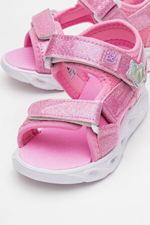 mnpc Kız Çocuk Pembe Işıklı Anatomik Hafif Günlük Sandalet