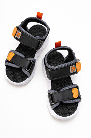 mnpc Erkek Çocuk Siyah Işıklı Anatomik Hafif Günlük Sandalet