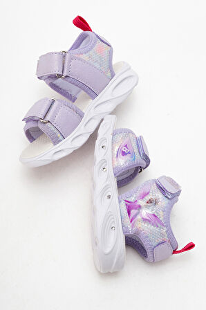 mnpc Kız Çocuk Lila Işıklı Anatomik Hafif Günlük Sandalet