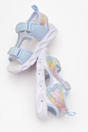 mnpc Kız Çocuk Mavi Işıklı Anatomik Hafif Günlük Sandalet