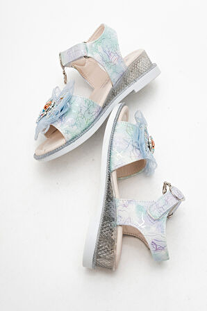 mnpc Kız Çocuk Mavi Abiye Ayakkabı 