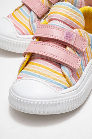 mnpc Kız Çocuk Pudra Çizgili Sneaker Ayakkabı