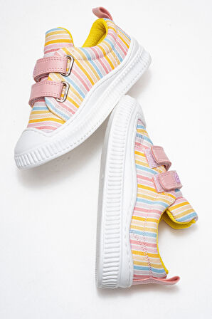 mnpc Kız Çocuk Pudra Çizgili Sneaker Ayakkabı