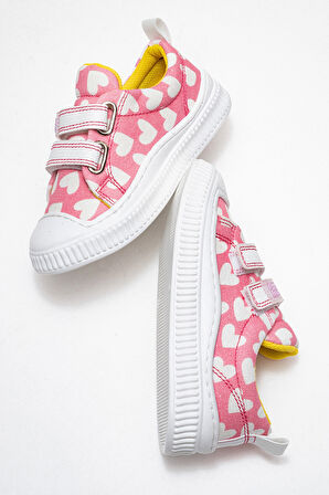 mnpc Kız Çocuk Pembe Kalpli Sneaker Ayakkabı