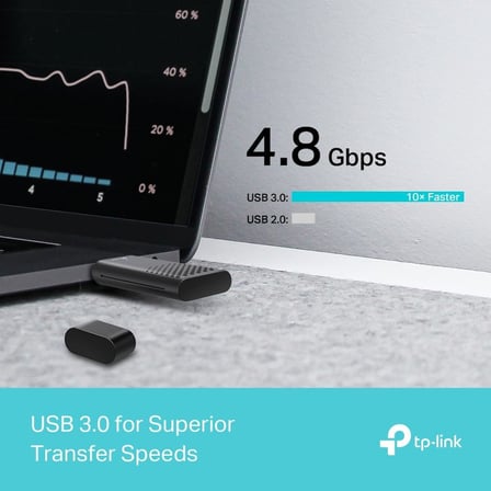 WiFi Stick 6 güçlü AX1800Mbps, Archer TX20U, WLAN USB adaptörü, WLAN dongle, USB 3.0 Dual-Band, 2.4G/5GHz, MU-MIMO, WPA3, Windows 11/10 ile uyumlu